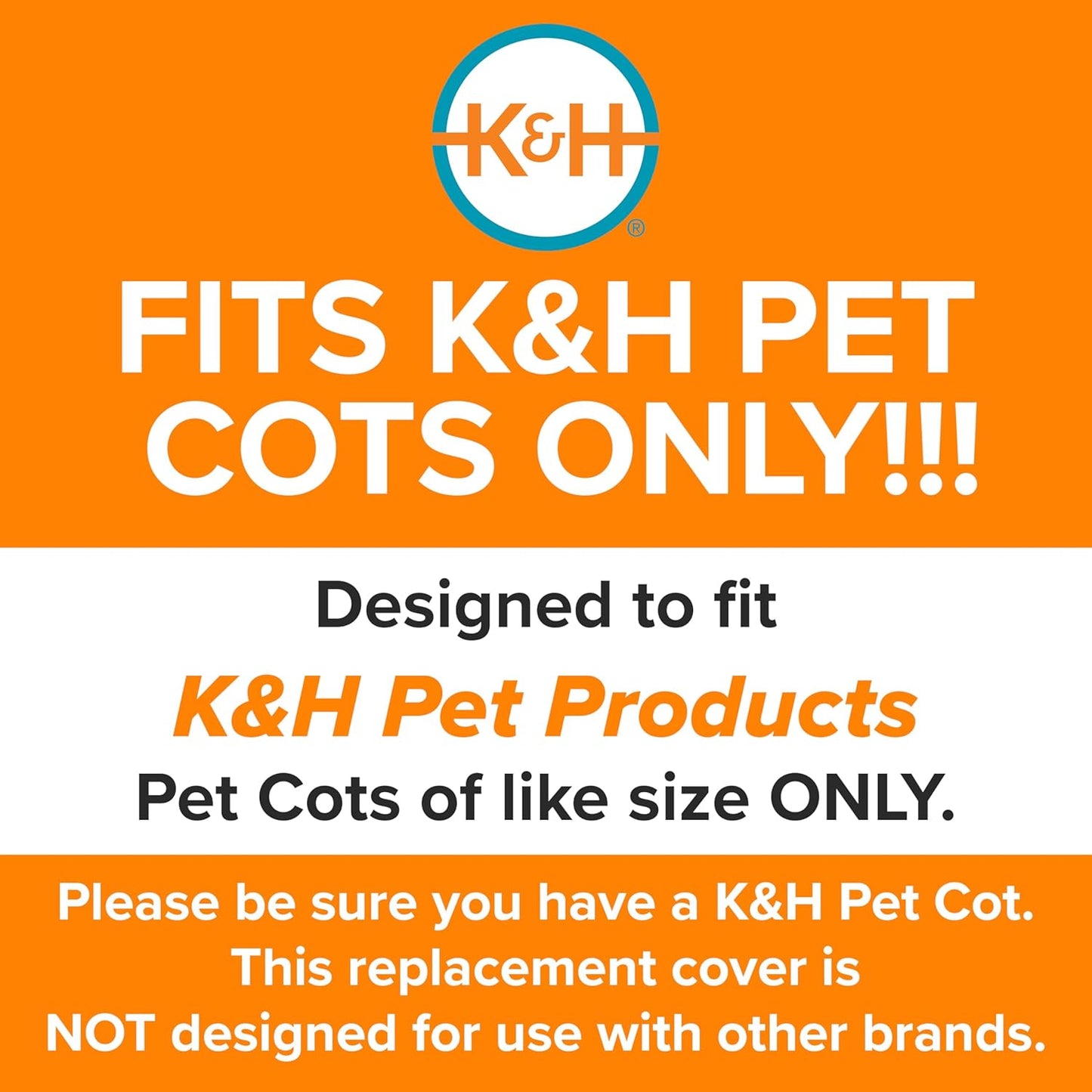 K&H Outdoor Elevated Dog Bed Pet Cot Replacement Cover, Medium 32X25In | Designed to Fit K&H Medium Pet Cots (Sold Separately), Indoor Outdoor Dog Bed, Breathable Mesh Center, Machine Washable, Gray