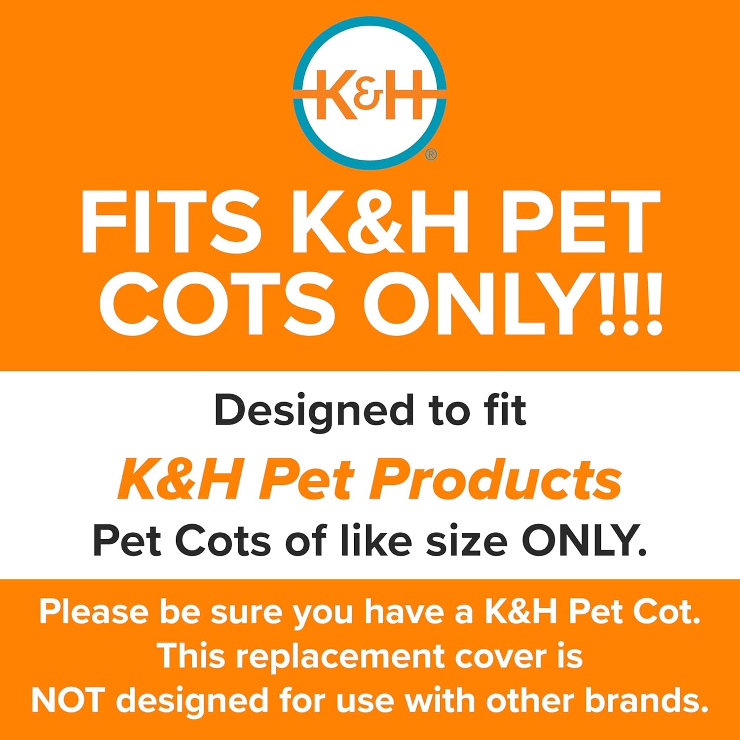 K&H Outdoor Elevated Dog Bed Pet Cot Replacement Cover, Medium 32X25In | Designed to Fit K&H Medium Pet Cots (Sold Separately), Indoor Outdoor Dog Bed, Breathable Mesh Center, Machine Washable, Gray