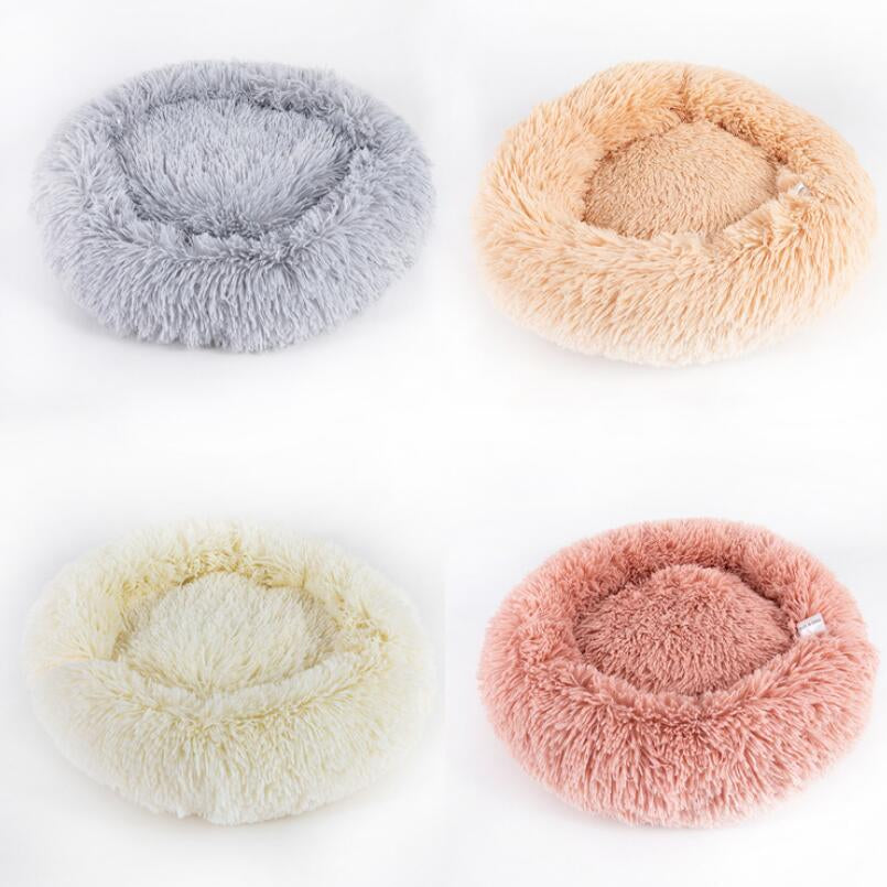 Round Plush Dog Beds for Small Dogs and Cats - Cozy Pet Nest Mat for Puppies