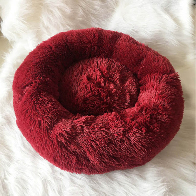 Round Plush Dog Beds for Small Dogs and Cats - Cozy Pet Nest Mat for Puppies