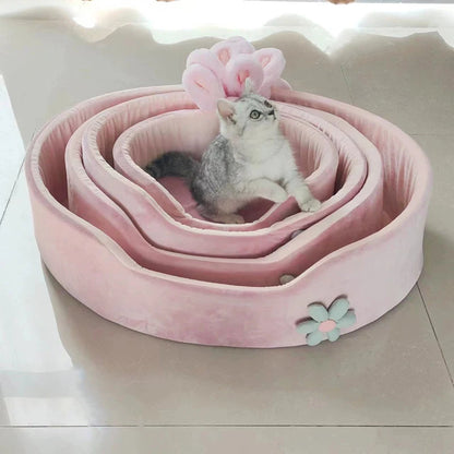 Detachable and Washable Pet Bed - Soft, Comfortable, and Warm Sleeping Solution for Dogs and Cats Year-Round