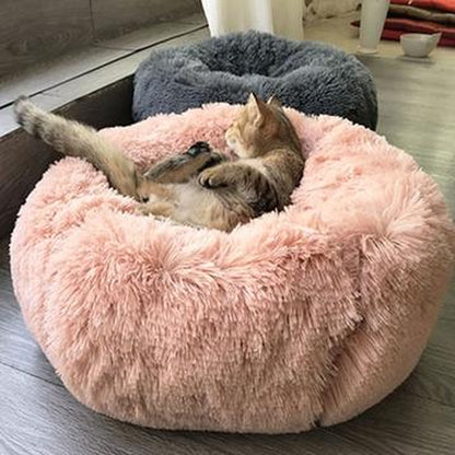 Round Plush Dog Beds for Small Dogs and Cats - Cozy Pet Nest Mat for Puppies