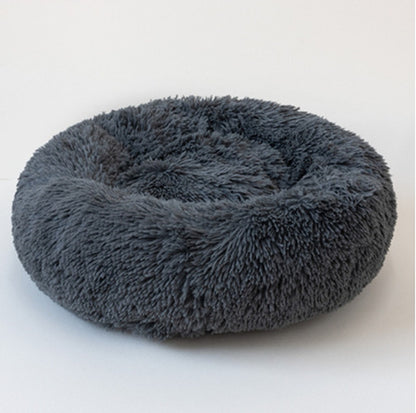 Round Plush Dog Beds for Small Dogs and Cats - Cozy Pet Nest Mat for Puppies
