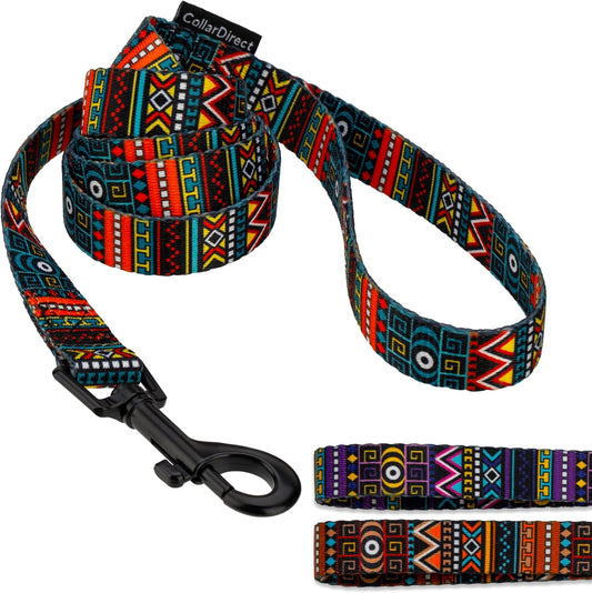 Dog Leash Durable Pet Leash for Walking Training Running for Small, Medium and Large (Ethnic Pattern, Green, L)