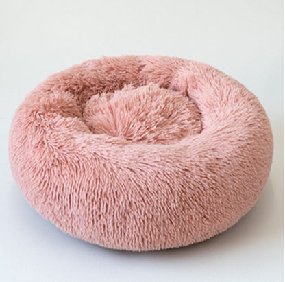 Round Plush Dog Beds for Small Dogs and Cats - Cozy Pet Nest Mat for Puppies