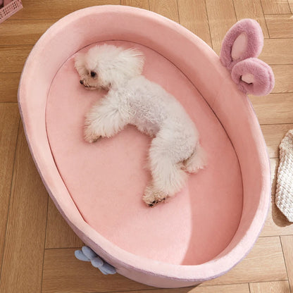 Detachable and Washable Pet Bed - Soft, Comfortable, and Warm Sleeping Solution for Dogs and Cats Year-Round