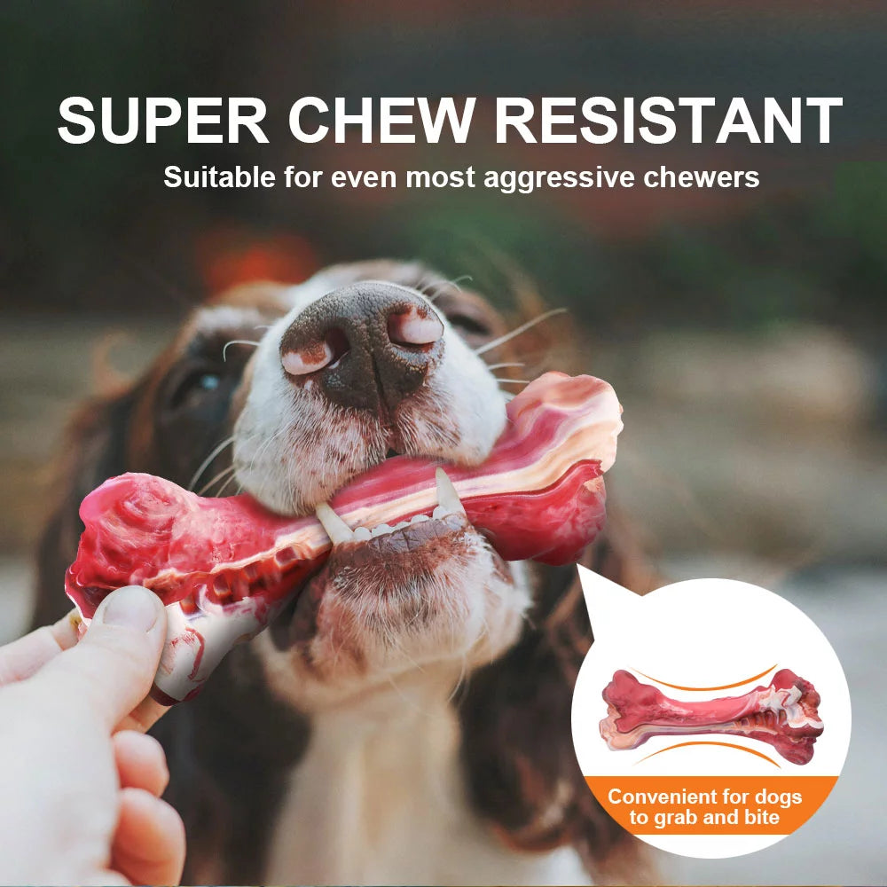 Indestructible Dog Chew Toys for Large Aggressive Breeds - Durable Natural Rubber Teething Toys for Dental Health and Interactive Play