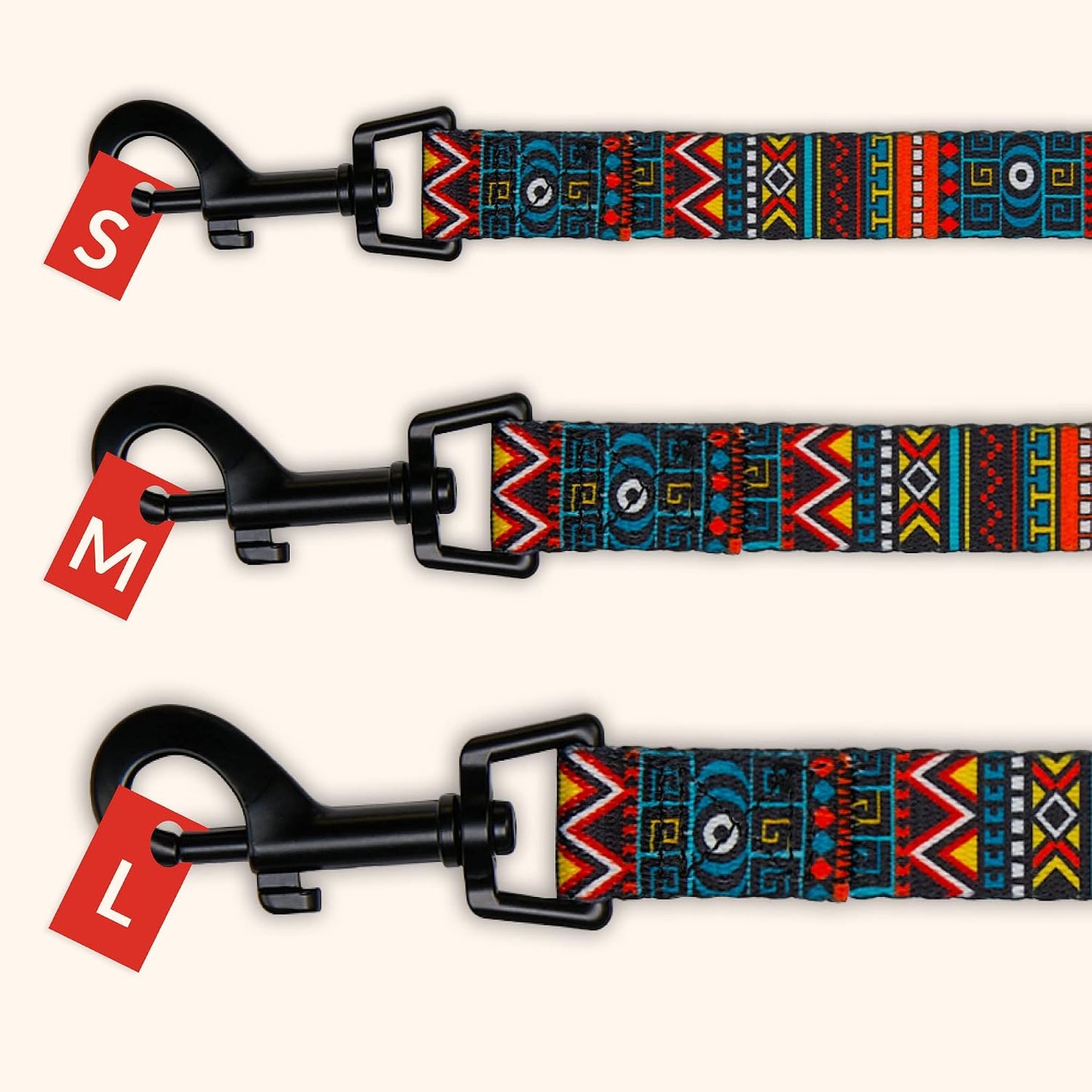 Dog Leash Durable Pet Leash for Walking Training Running for Small, Medium and Large (Ethnic Pattern, Green, L)