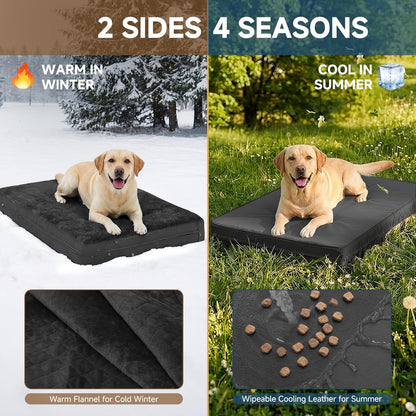 Premium Waterproof Dog Bed for Crate - Washable Reversible Kennel Pad, 23x17 inches, Black | Removable Cover, Anti-Slip, Outdoor Suitable for Small Dogs