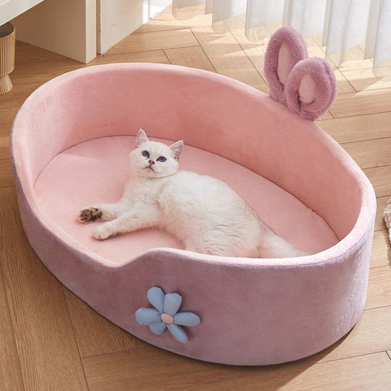 Detachable and Washable Pet Bed - Soft, Comfortable, and Warm Sleeping Solution for Dogs and Cats Year-Round