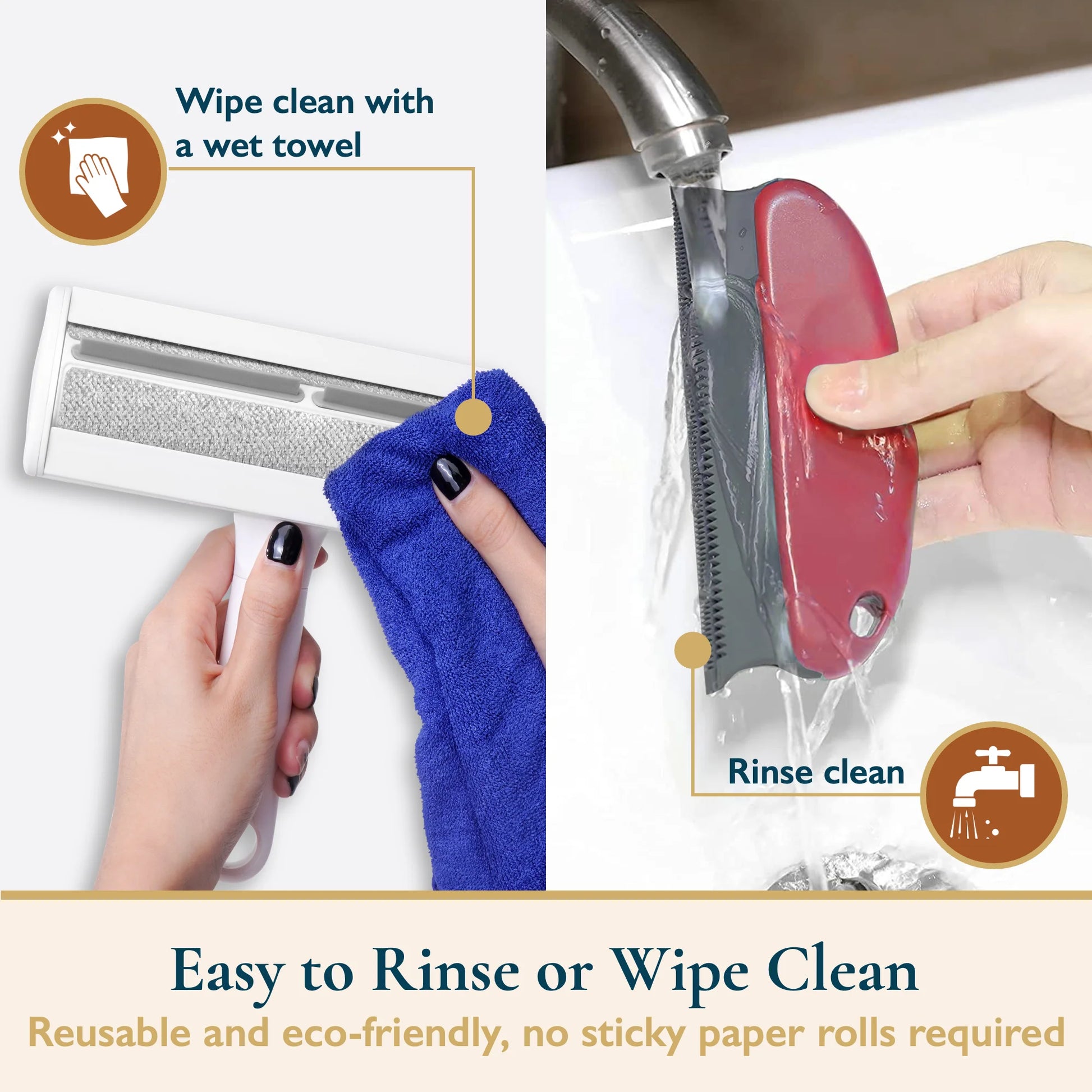 Pet Hair Removal Set - Reusable Lint Roller and Detailer for Efficient Fur Removal from Furniture, Carpets, Clothing, and Vehicles