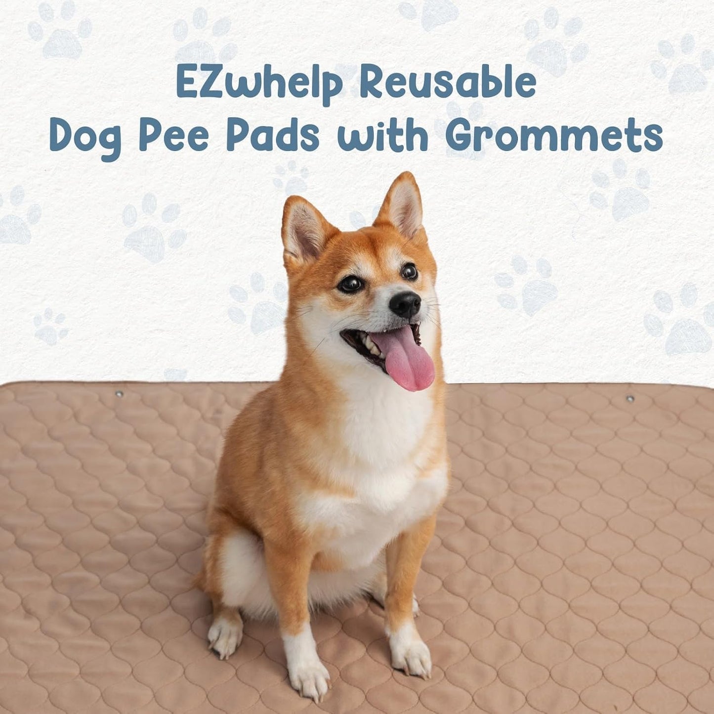 Reusable Dog Pee Pads, Washable Waterproof Mat 60X60 In, 2 Pack | 60X60 Washable Waterproof Pee Pads with Rounded Corners, Reusable Laminated Durable Pads for Whelping, 2-Pack