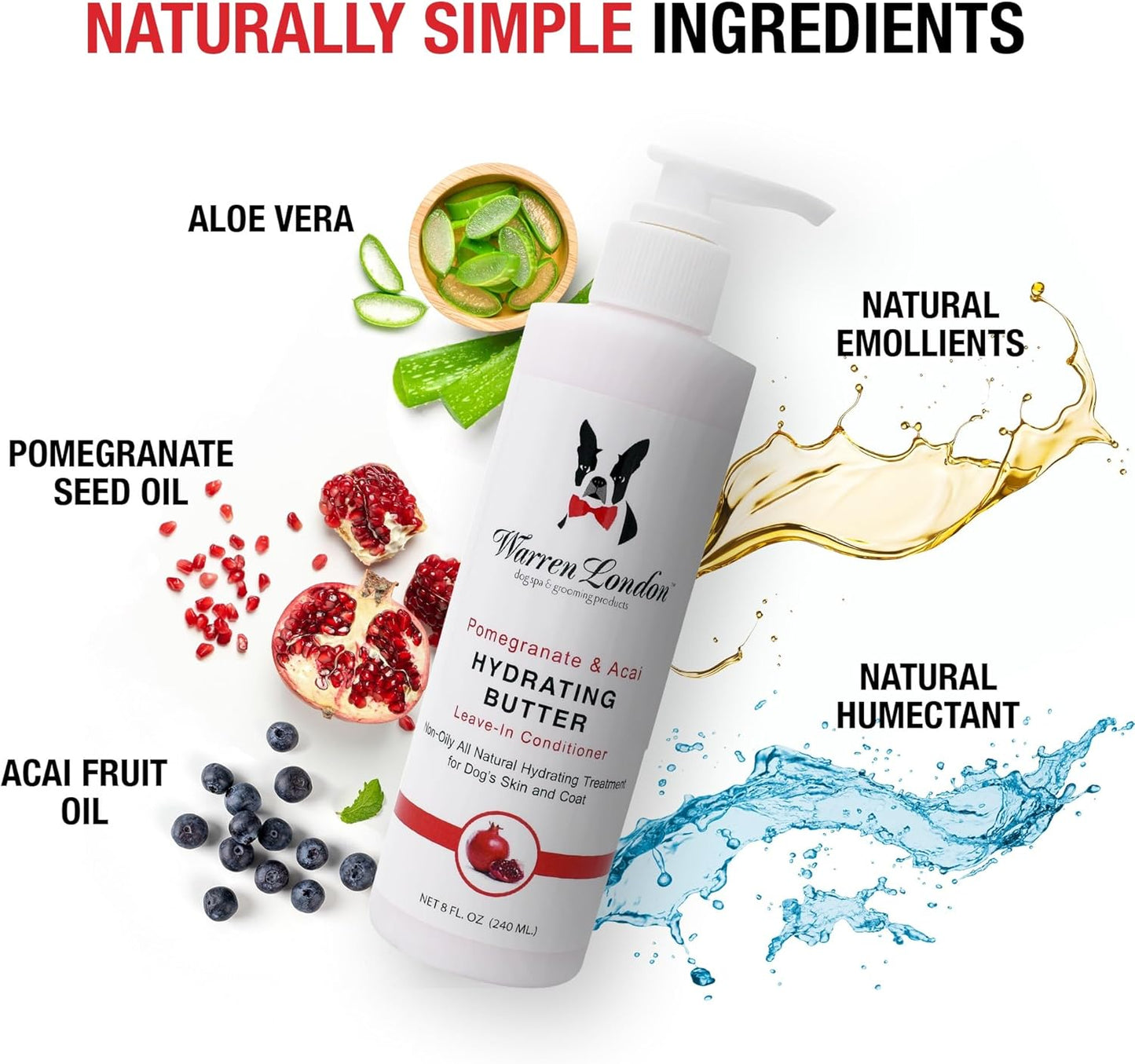 - Hydrating Butter for Dogs Skin & Coat,8 Oz,Pomegranate & Acai