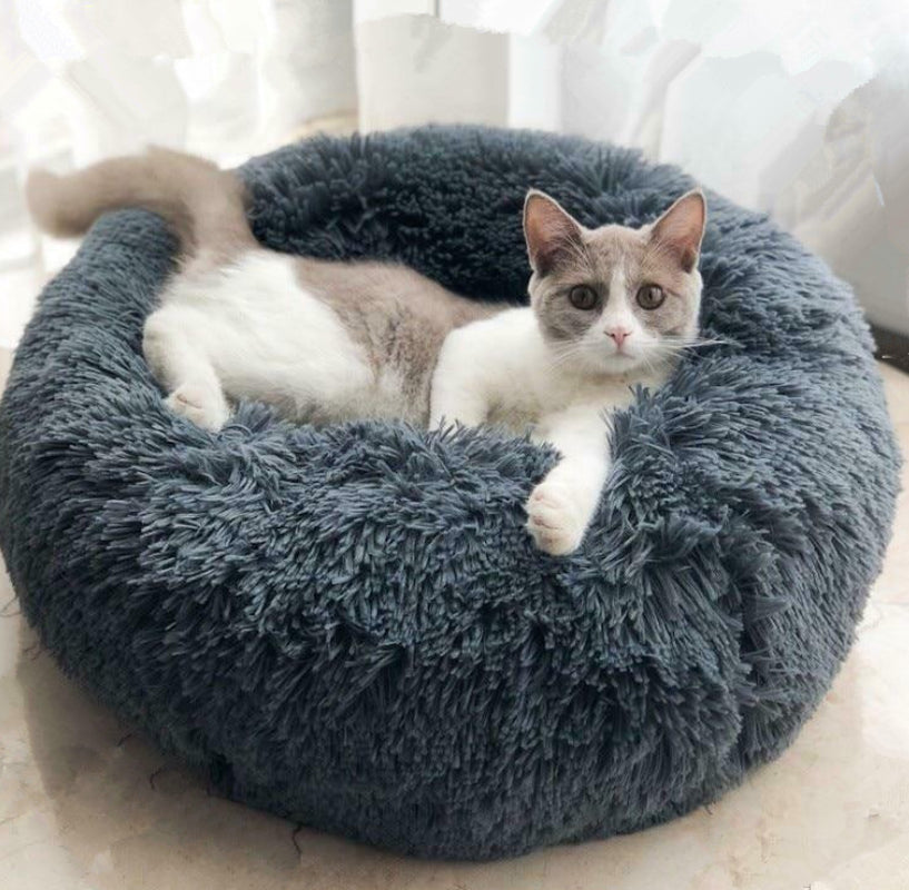 Round Plush Dog Beds for Small Dogs and Cats - Cozy Pet Nest Mat for Puppies