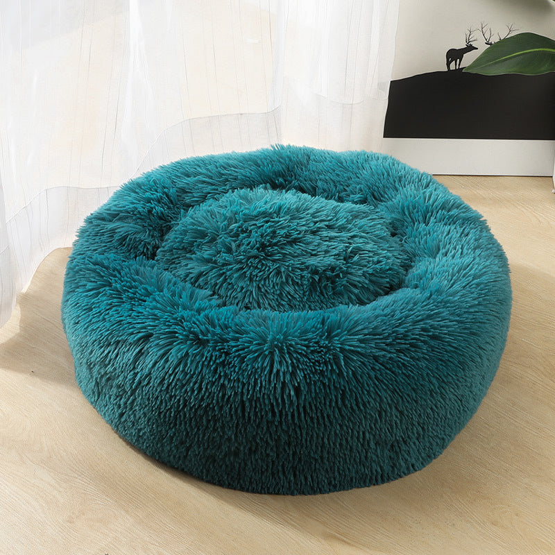 Round Plush Dog Beds for Small Dogs and Cats - Cozy Pet Nest Mat for Puppies