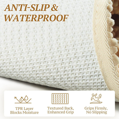 Absorpmax Dog Door Mat for Muddy Paws, 31" x 20", Beige | Non-Slip Indoor & Outdoor Mud Rug, Washable Soft Chenille, Waterproof Design