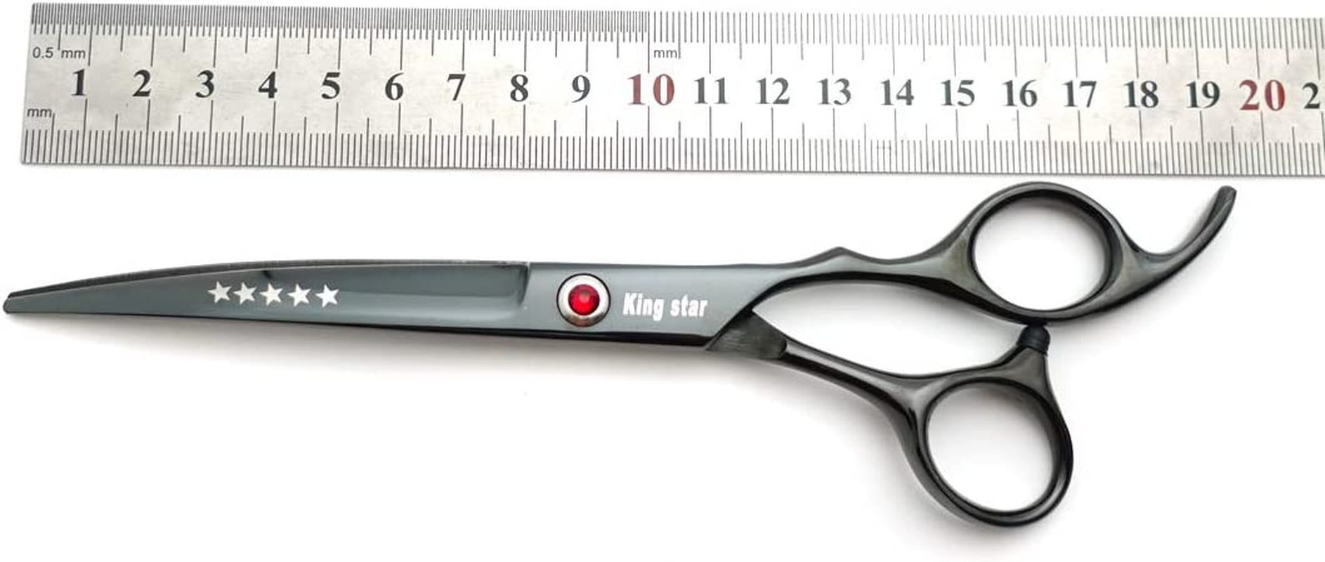 Professional 4-Piece Dog Grooming Scissors Set - 7-Inch Titanium Straight, Thinning, and Curved Scissors in Bright Black