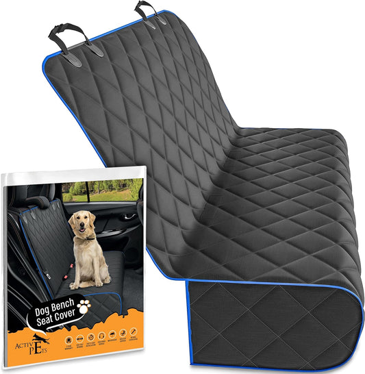 Extra Large Blue Waterproof Dog Rear Seat Cover - Durable, Scratch Resistant, Nonslip Protector for Vehicle Backseat, Machine Washable Pet Accessory