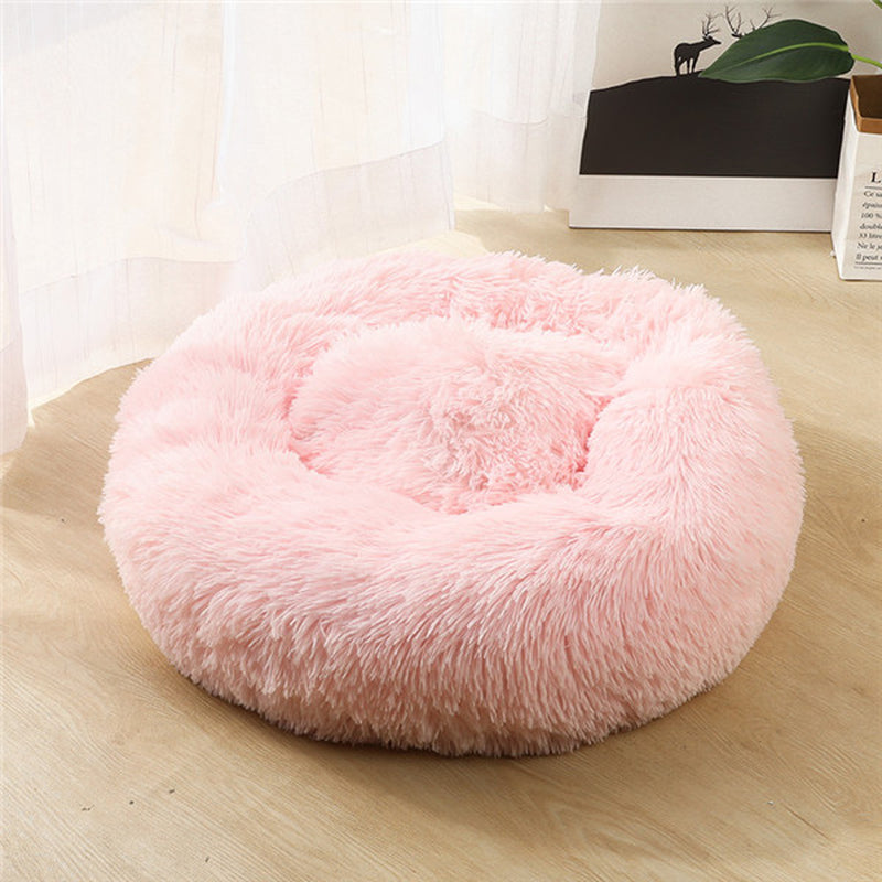Round Plush Dog Beds for Small Dogs and Cats - Cozy Pet Nest Mat for Puppies