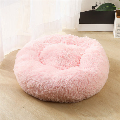 Round Plush Dog Beds for Small Dogs and Cats - Cozy Pet Nest Mat for Puppies