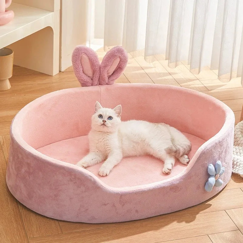 Detachable and Washable Pet Bed - Soft, Comfortable, and Warm Sleeping Solution for Dogs and Cats Year-Round