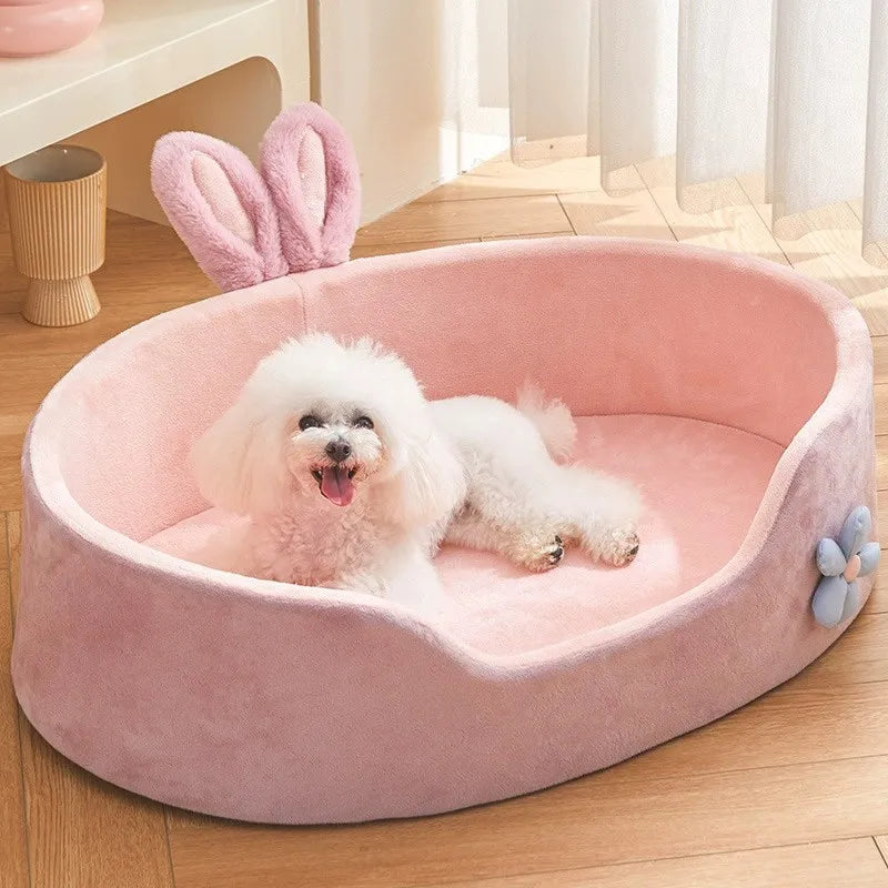 Detachable and Washable Pet Bed - Soft, Comfortable, and Warm Sleeping Solution for Dogs and Cats Year-Round