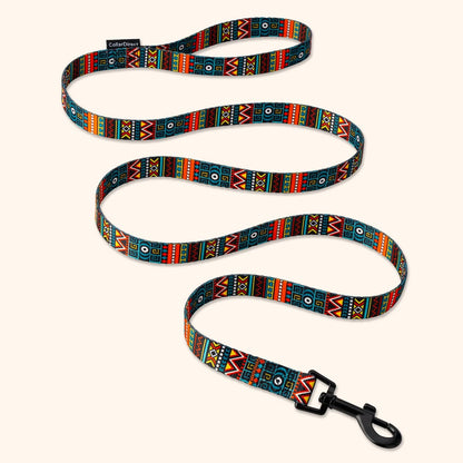 Dog Leash Durable Pet Leash for Walking Training Running for Small, Medium and Large (Ethnic Pattern, Green, L)