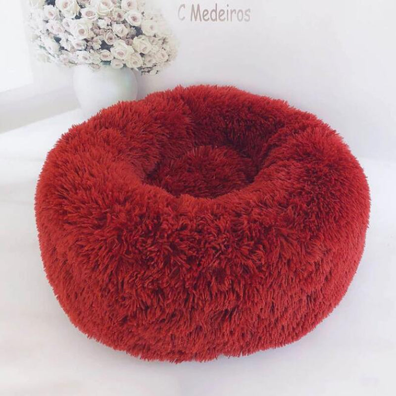 Round Plush Dog Beds for Small Dogs and Cats - Cozy Pet Nest Mat for Puppies