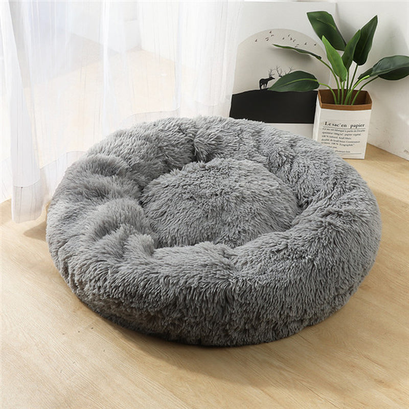 Round Plush Dog Beds for Small Dogs and Cats - Cozy Pet Nest Mat for Puppies