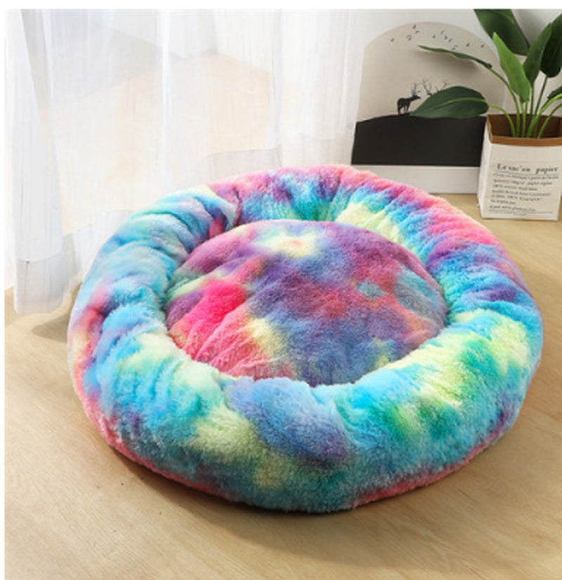 Round Plush Dog Beds for Small Dogs and Cats - Cozy Pet Nest Mat for Puppies