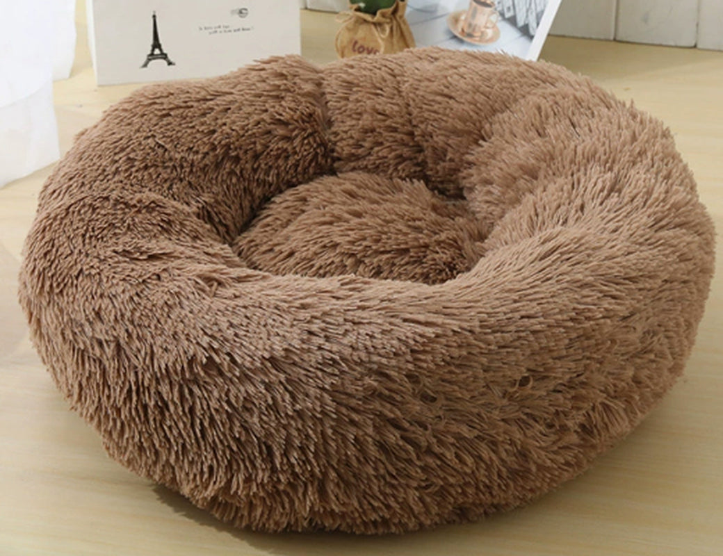 Round Plush Dog Beds for Small Dogs and Cats - Cozy Pet Nest Mat for Puppies
