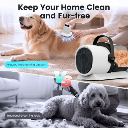 7-in-1 Dog Grooming Vacuum Kit with 11,000Pa Suction Power for Efficient Pet Hair Removal, Low Noise Operation