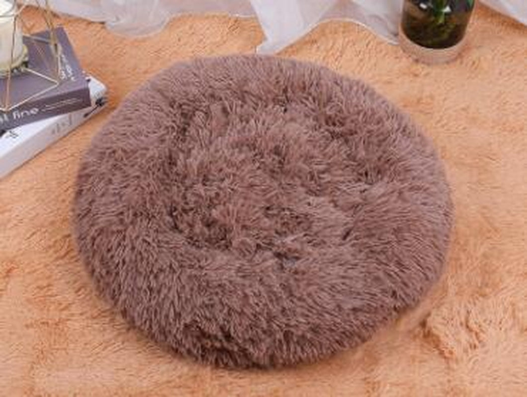 Round Plush Dog Beds for Small Dogs and Cats - Cozy Pet Nest Mat for Puppies