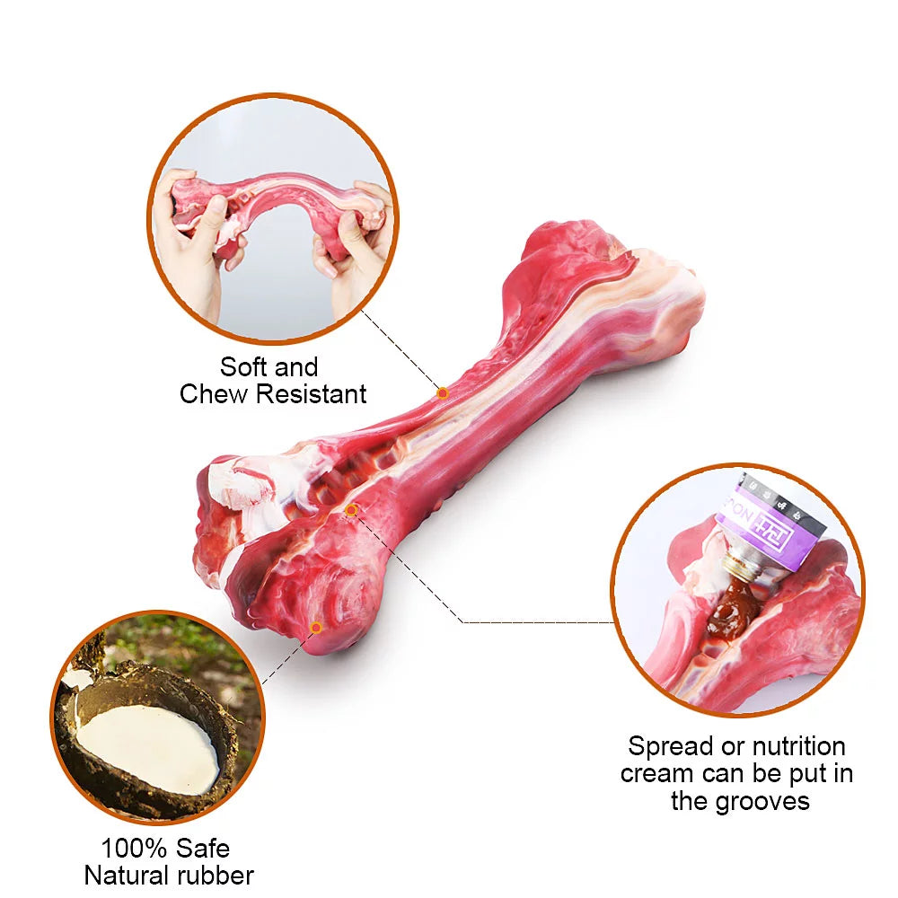 Indestructible Dog Chew Toys for Large Aggressive Breeds - Durable Natural Rubber Teething Toys for Dental Health and Interactive Play