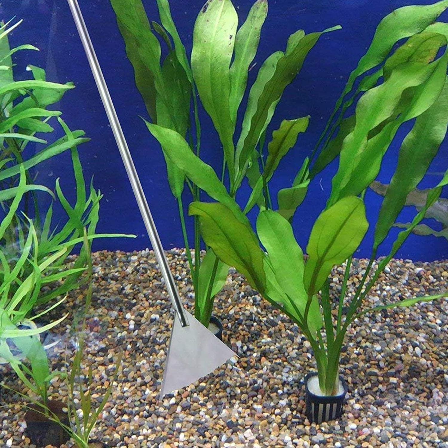 4-in-1 Stainless Steel Aquascaping Tool Set for Aquariums and Terrariums - Includes Long Tweezers, Scissors, and Spatula for Aquatic Plant Care