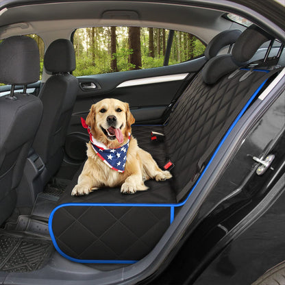 Extra Large Blue Waterproof Dog Rear Seat Cover - Durable, Scratch Resistant, Nonslip Protector for Vehicle Backseat, Machine Washable Pet Accessory