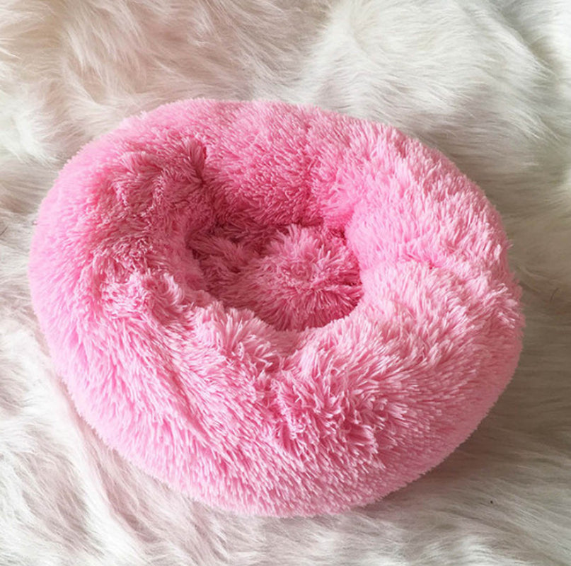 Round Plush Dog Beds for Small Dogs and Cats - Cozy Pet Nest Mat for Puppies